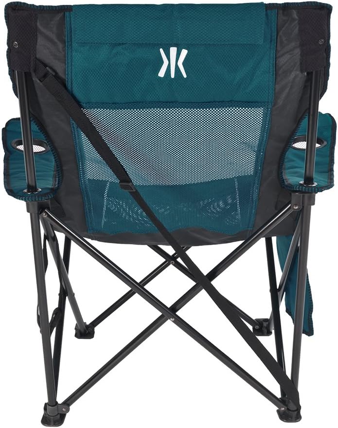 Kijaro Sling Folding Camping Chair - Enjoy The Outdoors in This Outdoor Chair with a Built-in Cup Holders and Side Organizer OR Side Cooler - Includes a Detachable Pillow