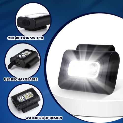 Tujoe 6 Pcs LED Running Lights for Runners Joggers Safety Jogging LED Light Clip Rechargeable Reflective Running Gear Magnetic USB Night Walking for Hiking Jogging Outdoor