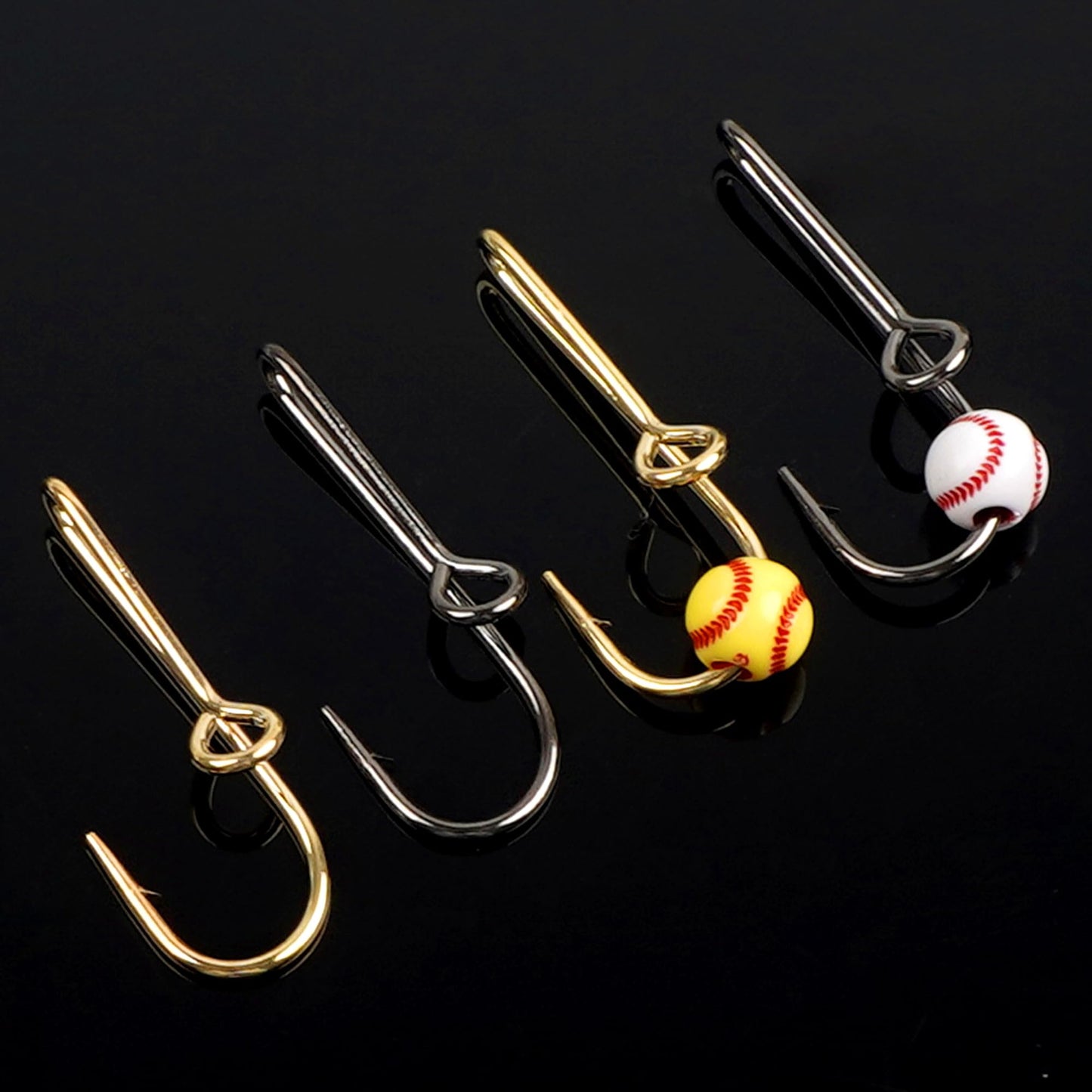 Fishing Hook Hat Pins for Hat,Fish Hook Hat Clip for Hat Tie Clasp Fashion Trend Hat Decoration Gold+Balck 10pcs