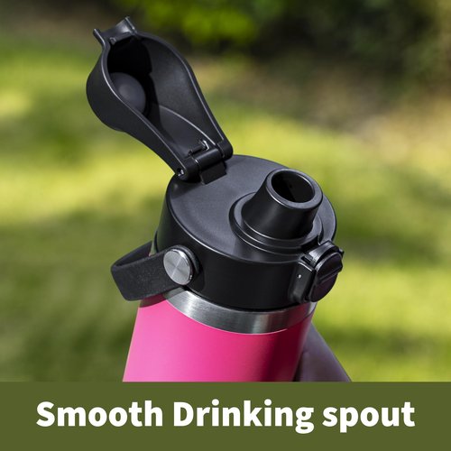 Diumepo Auto Spout Lid for Yeti Rambler 12/18/26/36/64 oz Water Bottle, Replacement Lids for YETI Rambler Bottle Chug Cap with Flexible Handle, BPA Free (Black)