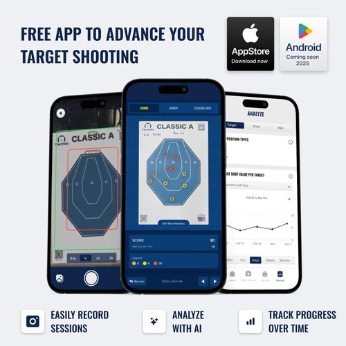 TactNib - IPSC MINI - USPSA Licensed Paper Targets - 12 x 18 Inches - Made in USA - 25 Pack - PN P01C01-025T - Free Mobile App