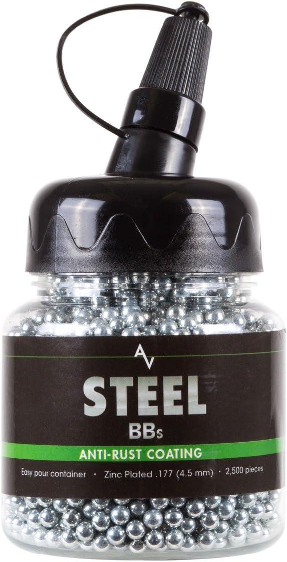 Air Venturi Steel BBS, 177 Cal, 5.1 Grains, Zinc-Plated, 2,500ct,Chrome
