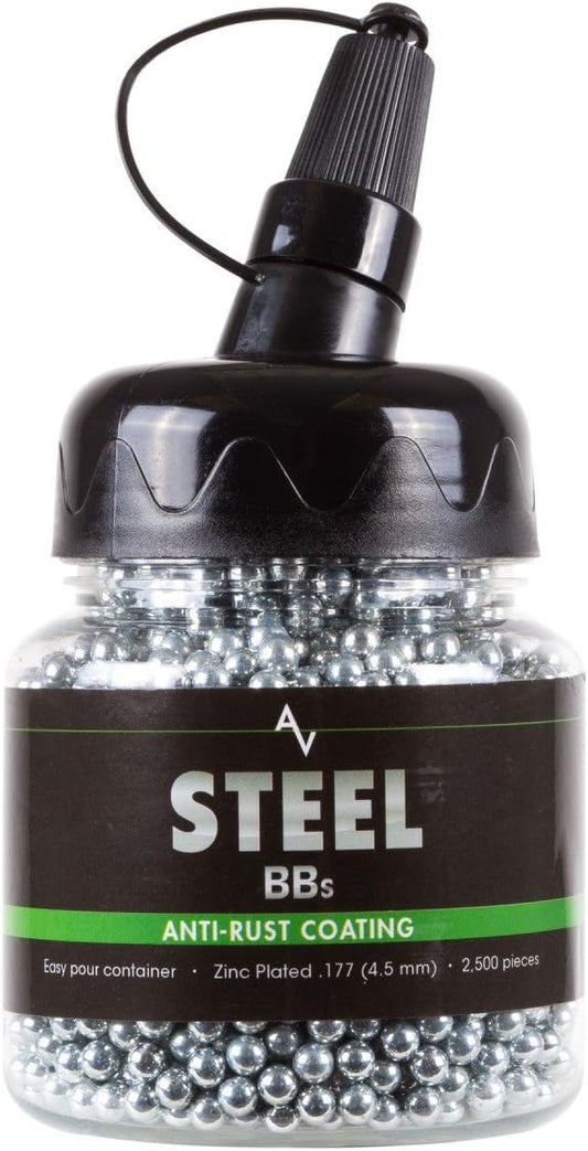 Air Venturi Steel BBS, 177 Cal, 5.1 Grains, Zinc-Plated, 2,500ct,Chrome