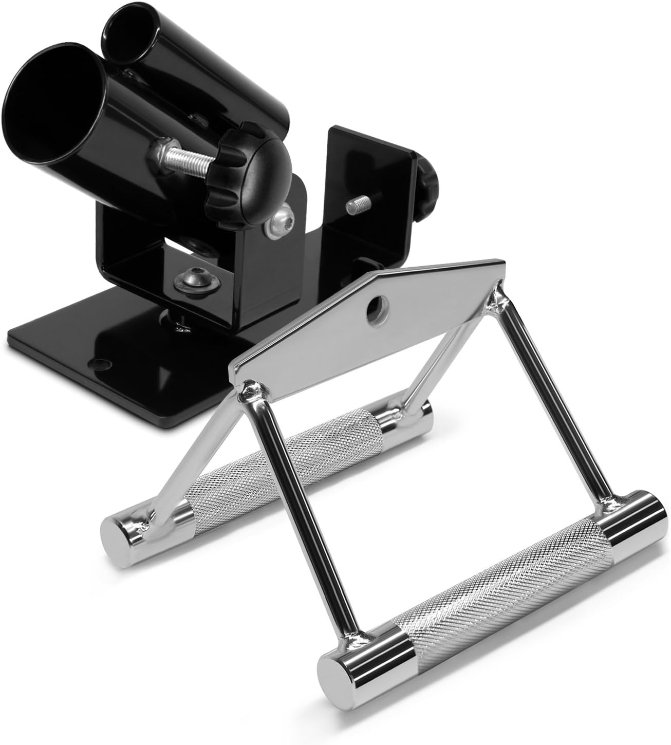 Yes4All Deluxe T-Bar Row Platform – Full 360° Swivel & Easy to Install – Fits 1” Standard and 2” Olympic Bars (8. Black - T-Bar Row Platform + Lock Jaw 1inch & 2inch)