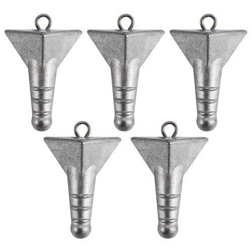 Dr.Fish 5 Pack Storm Sinker Pyramid Hatteras Surf Fishing Lead Weight Saltwater Beach Casting Sea Bottom Holder Inshore 4oz