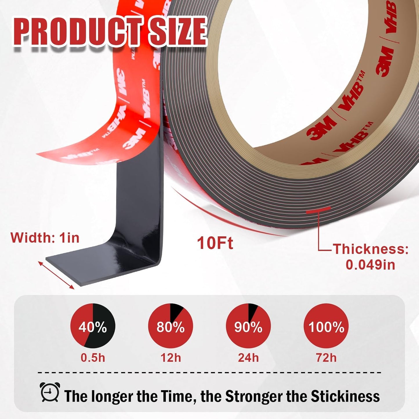 16 Pack 3M VHB 5952 Foam Tape, Double-Sided Heavy Duty Mounting Tape – 1 Inch & 2 Inch, Square, Rectangle & Round Shapes, Waterproof & Heat Resistant, for Car, Home Decor & Outdoor Use