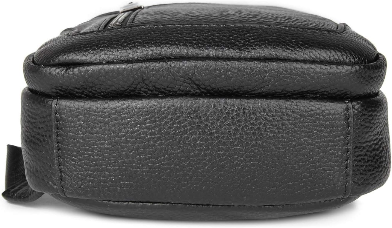 Full Grain Leather Crossbody Sling Bag Chest Backpack Outdoor Travel Hiking Sports Daypacks