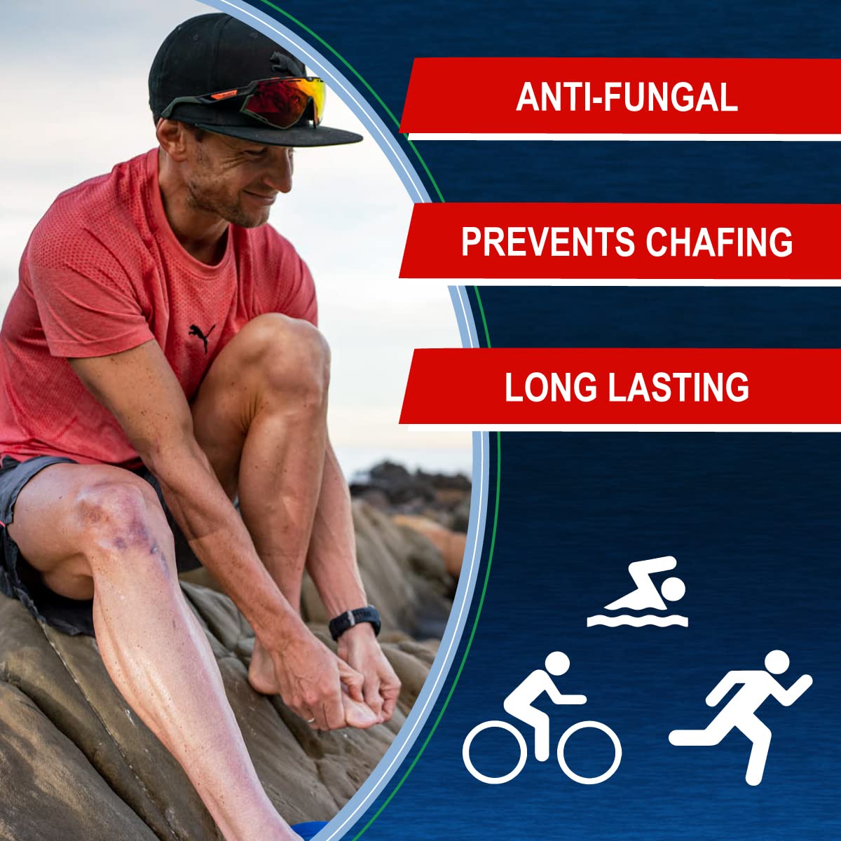 Squirt Barrier Balm for Chafing Relief - Body Anti Chafe Balm for Cycling & Endurance Sports - Water & Sweat Resistant Anti Chaffing Cream for Men & Women - Skin Friction Defense 100g