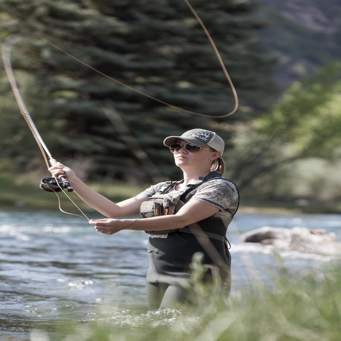 Allen Company Ultra-Light Gallatin Strap Pack Fishing Vest, Fits up to 4 Tackle/Fly Boxes, 14 Accessory Pockets