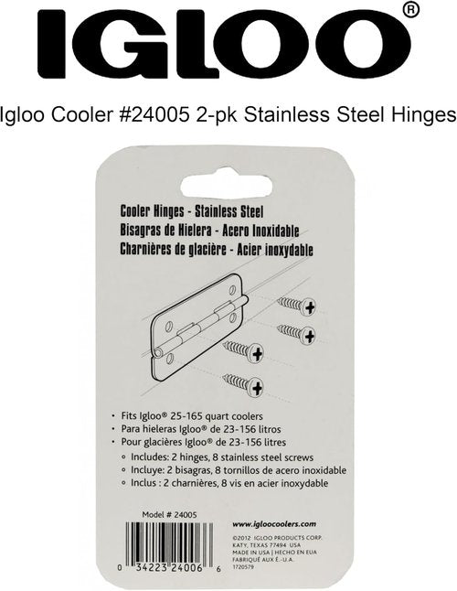 Igloo 24005 Cooler Stainless Steel Hinges (1-Pair)
