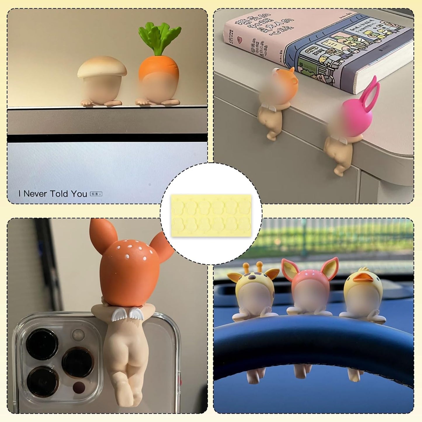 Adhesive Tape for Sonny Angel Hippers, 240Pcs Waterproof Double Sided Stickers for Sonny Baby, Nano Tape for Mini Figures Phone Accessories, Sticky Putty for Angel Doll Mini Figures Accessories