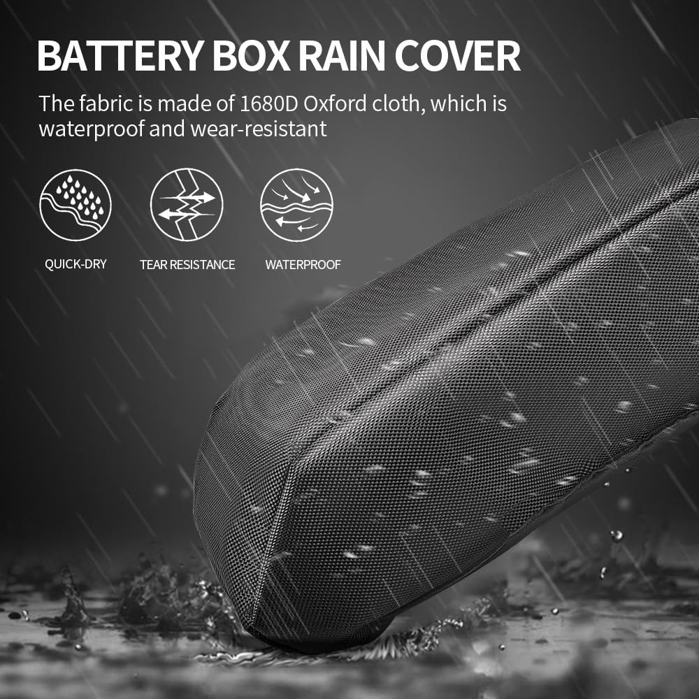 HUDAMZKY Ebike Battery Protective Bag Cover, Electric Bicycle 36V 48V 52V 60V Li-ion Battery Waterproof Dustproof Anti Mud Cover