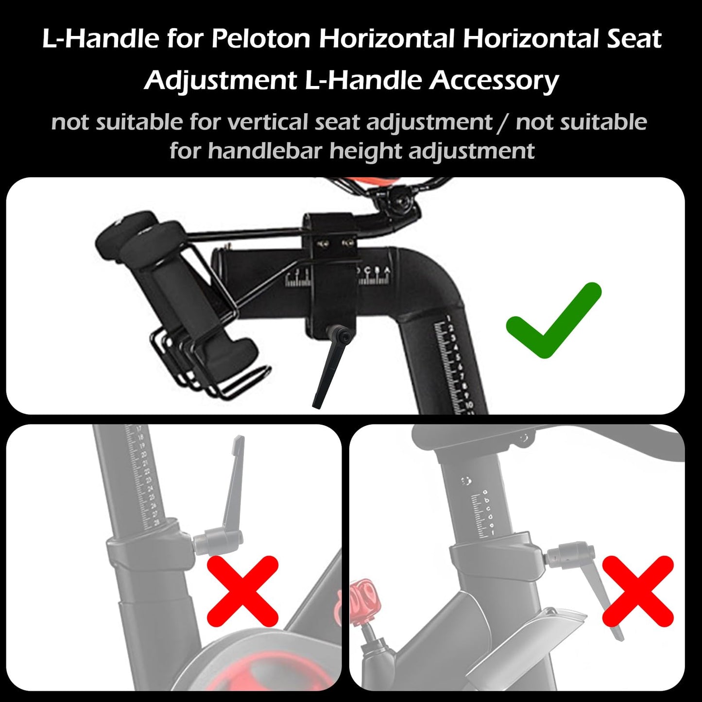 Exercise Bike Horizontal Seat bar Adjustment Lever Replacement parts for peloton Spin Bike Adjuster Handle, Alloy Adjustable Handle Accessories (black 2)