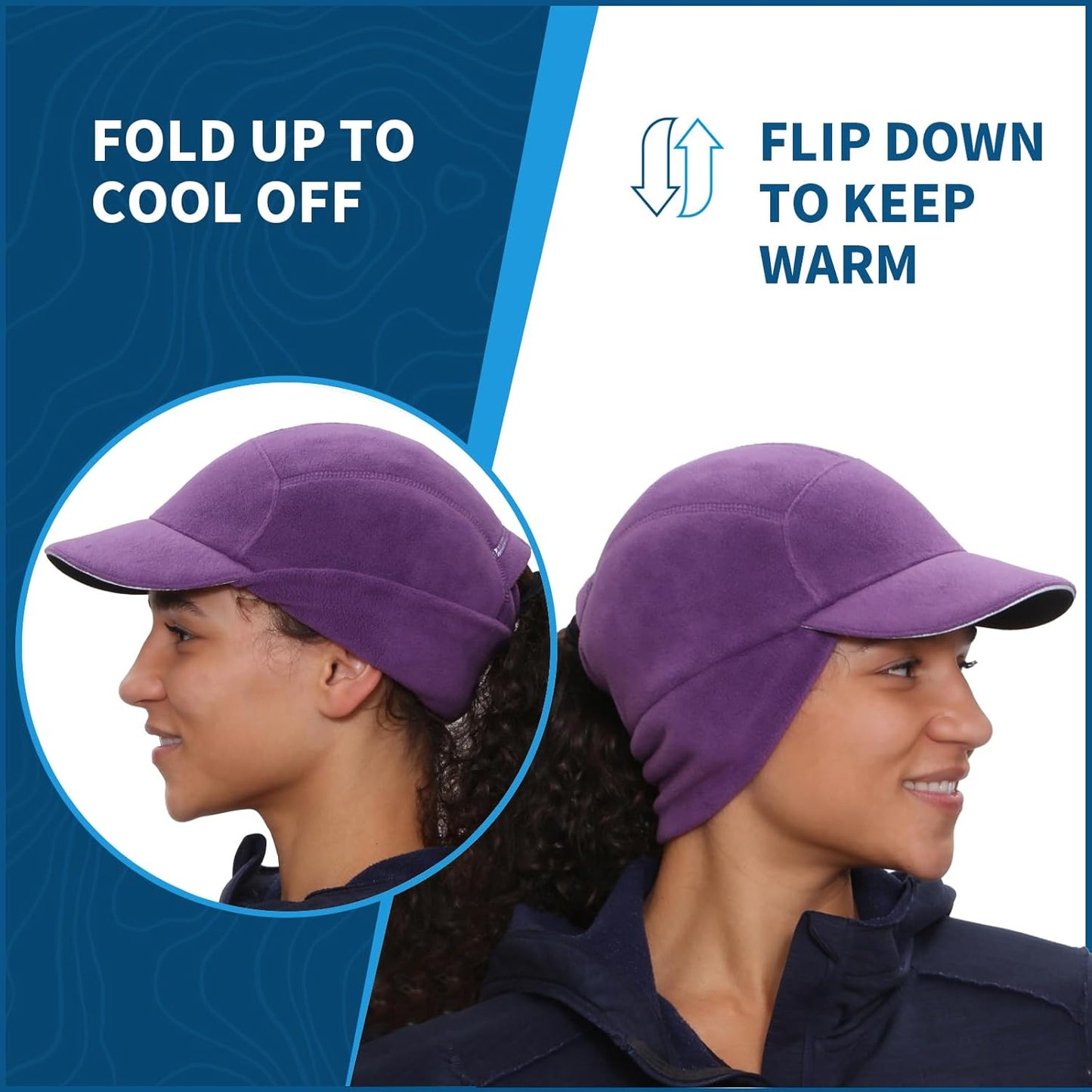 TrailHeads Fleece Ponytail Hat for Women – Trailblazer Reflective Winter Hat with Ponytail Hole for Workouts