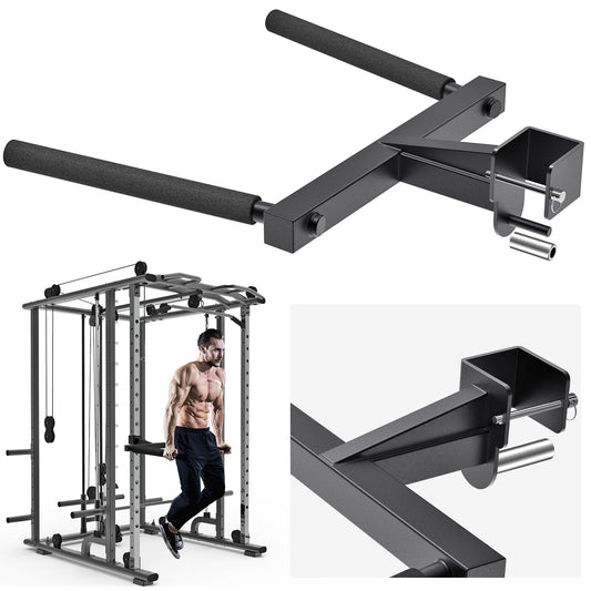 Kipika Y-Shaped Dip Bar for 3" x 3" Power Cage with 5/8" or 1" Hole - Dip Bar Attachments for Home Gym - Heavy Duty Power Rack Attachments - 3" x 3" Squat Rack Accessories for Strength Training