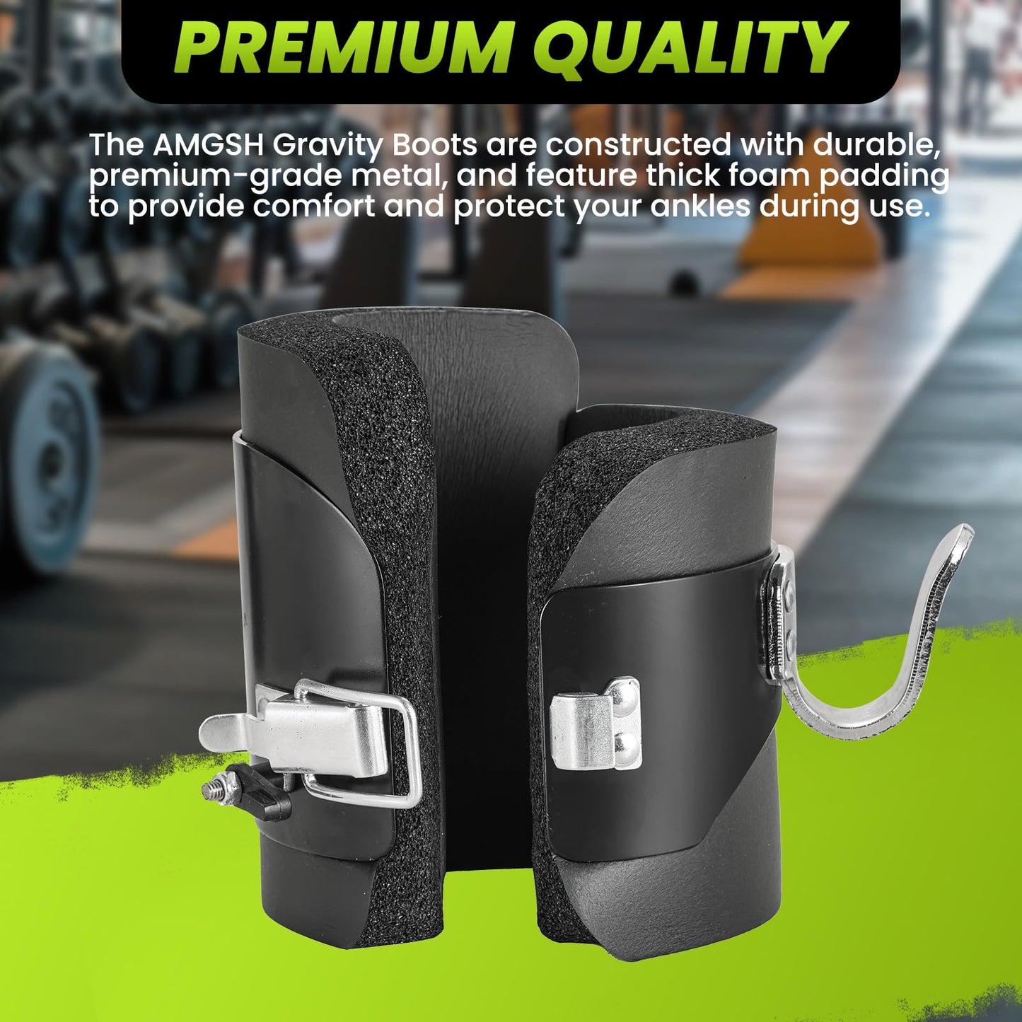 AMGSH Gravity Boots Inversion Boots, Gravity Boots Hanging Upside Down with 2 Gravity Hook, Anti Gravity Inversion Boots for Core Gym Fitness Exerciser, Ab Crunch, Abdominal Sit Up, Hooks Bar Therapy