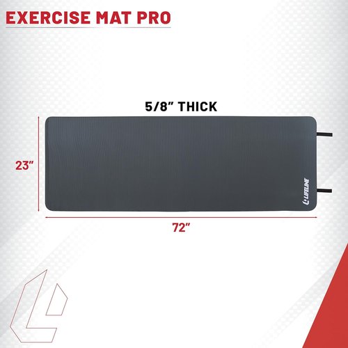 Lifeline Exercise Mat Pro -72"X23"X5/8"-Multiple Color options