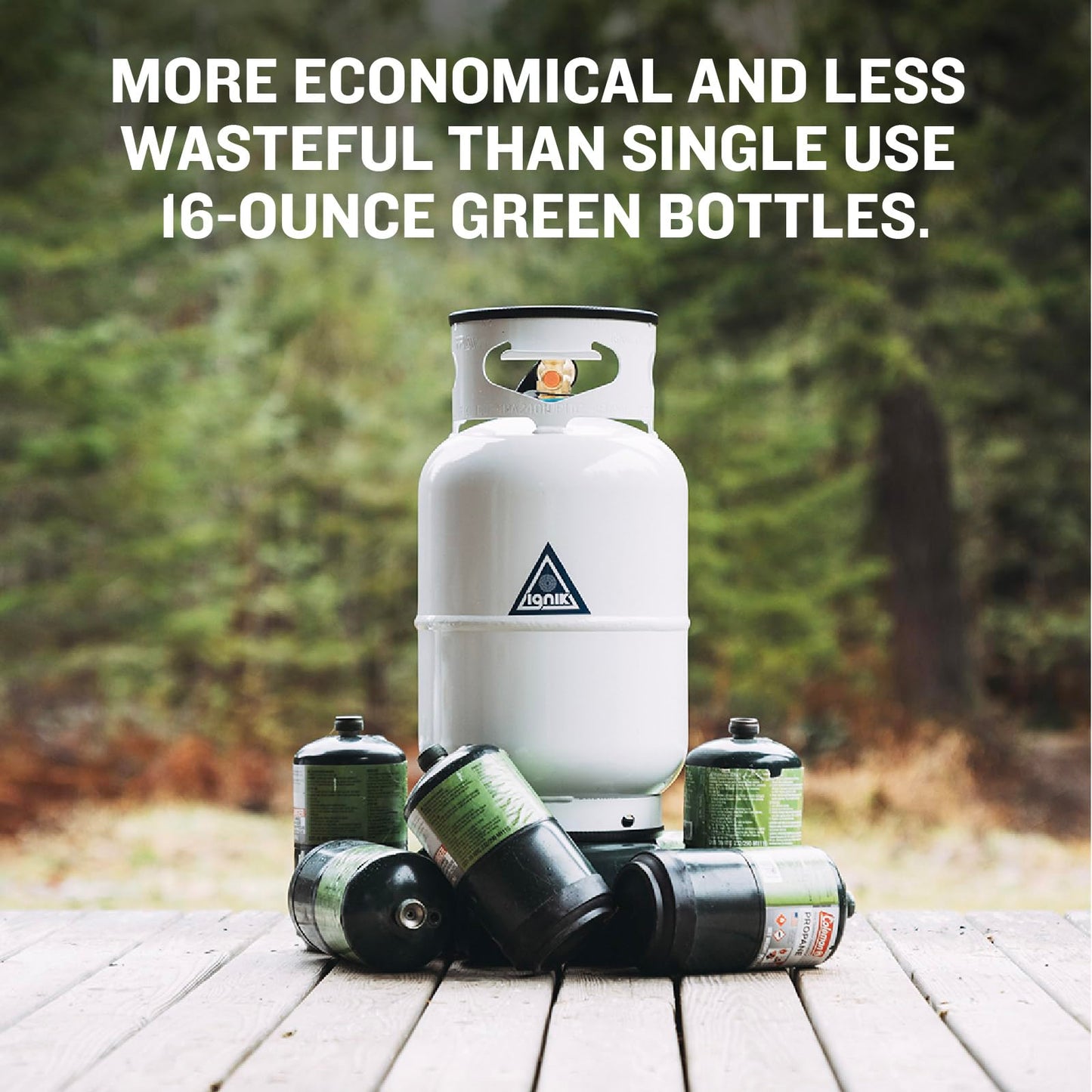 Ignik Refillable Gas Growler Propane Tank, 10-Pound - White