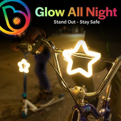 Brightz Star Shaped LED Bike Light - Cute Kids & Adults Bike Accessories for Night Riding - Use as Frame Light, Headlight or Taillight