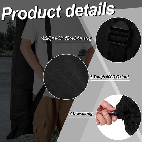 Wowangce 2 Pieces Camp Chair Replacement Bag Folding Foldable Chair Purse Camp Replacement Outdoor Tent Bag for Storage Carrying with Shoulder Strap, 47.2 Inches(Black)