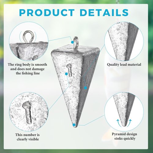 Leyndo 36 Pcs 1oz Pyramid Sinkers Fishing Weights Saltwater Fishing Weights Sinkers Fishing Gear Tackles for Ocean Saltwater Surf