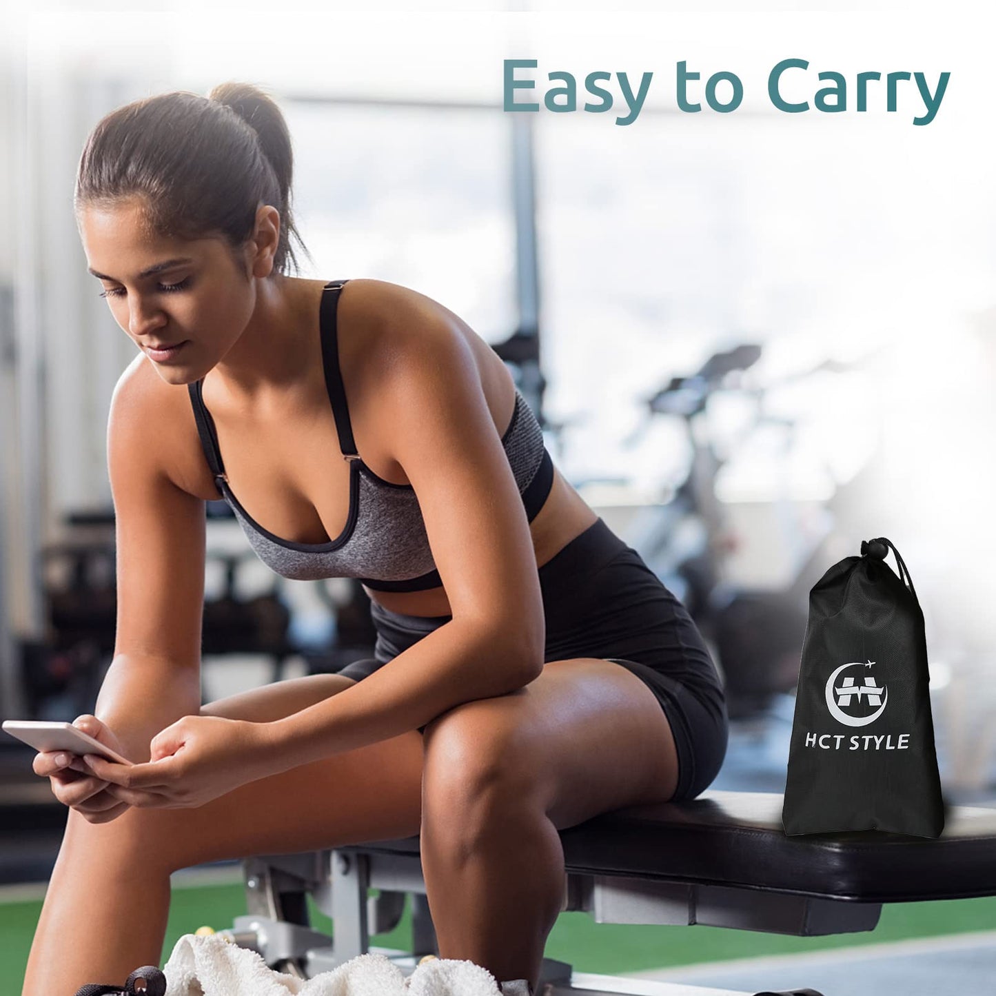 HCT STYLE Exercise Band Resistance Bands for Working Out Men and Women Set 5 Different Levels Yoga Pilates,Natural Latex is Non Toxic and Odorless Not curl with Exercise Instructions e Carry Bag.