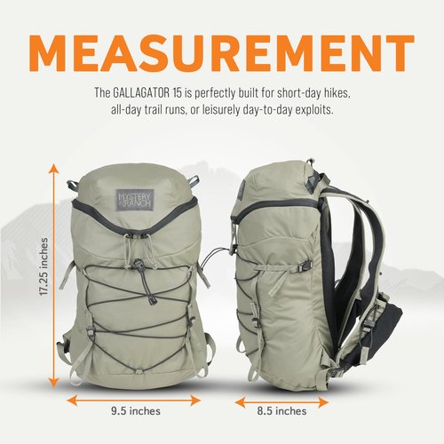 Mystery Ranch Gallagator 15 Backpack – Weather Resistant Travel Bag with Sternum Strap – Twig, 15L, S/M