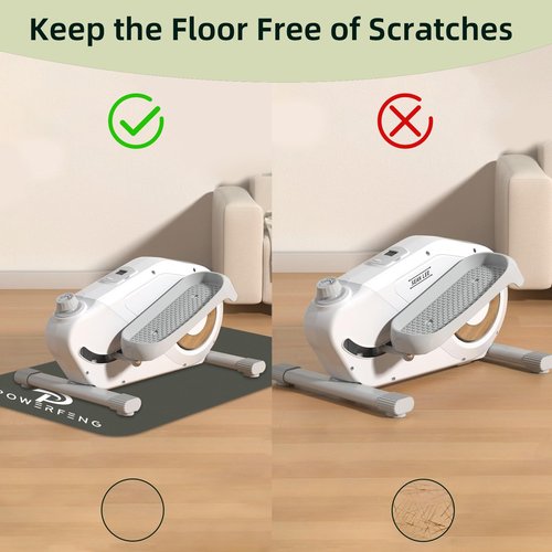 Non-Slip Leg Exerciser Machine Mat: Workout Mat for Under Desk Elliptical Pedal Ellipse Exercise