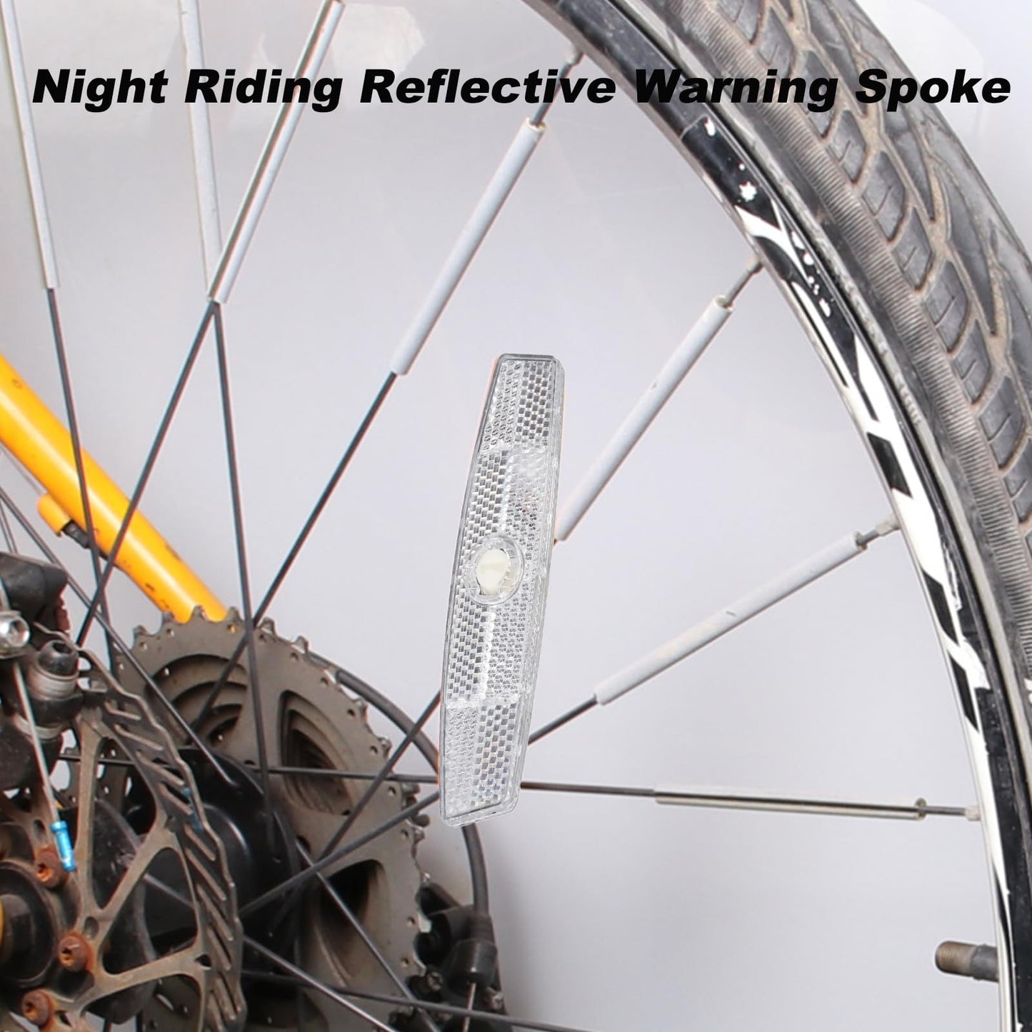 FarBoat 2 Pack Bicycle Wheel Spoke Reflectors, Night Riding Reflective Warning Spoke for Cycling MTB Mountain Bike Road Bike Accessories (4.5-Inch White)