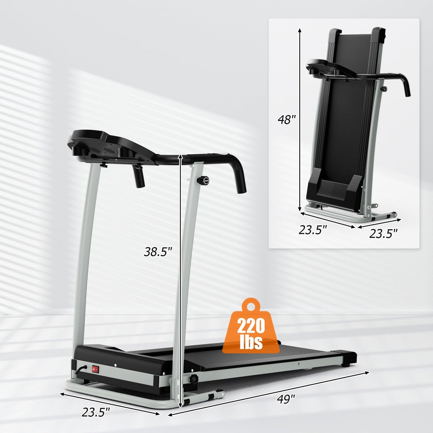 Goplus Foldable Treadmills for Home, Freestanding Folding Treadmill with 12 Preset Programs, Adjustable LCD Display, Pulse Sensors, Portable Compact Treadmill for Walking and Jogging (Black)