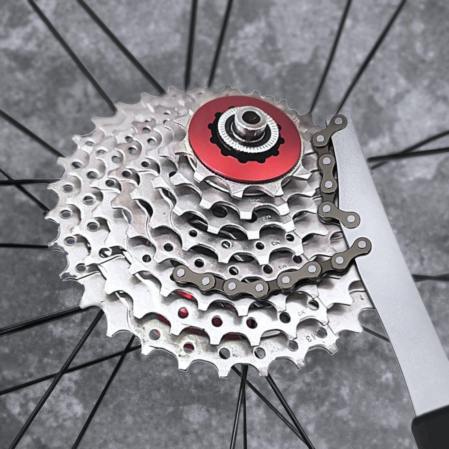Flexzion Chain Whip - Bike Cassette Removal Tool Sprocket Remover with Rubber Coated Handle Grip - Compatible with Shimano, Sram Cassette Sprocket Remover