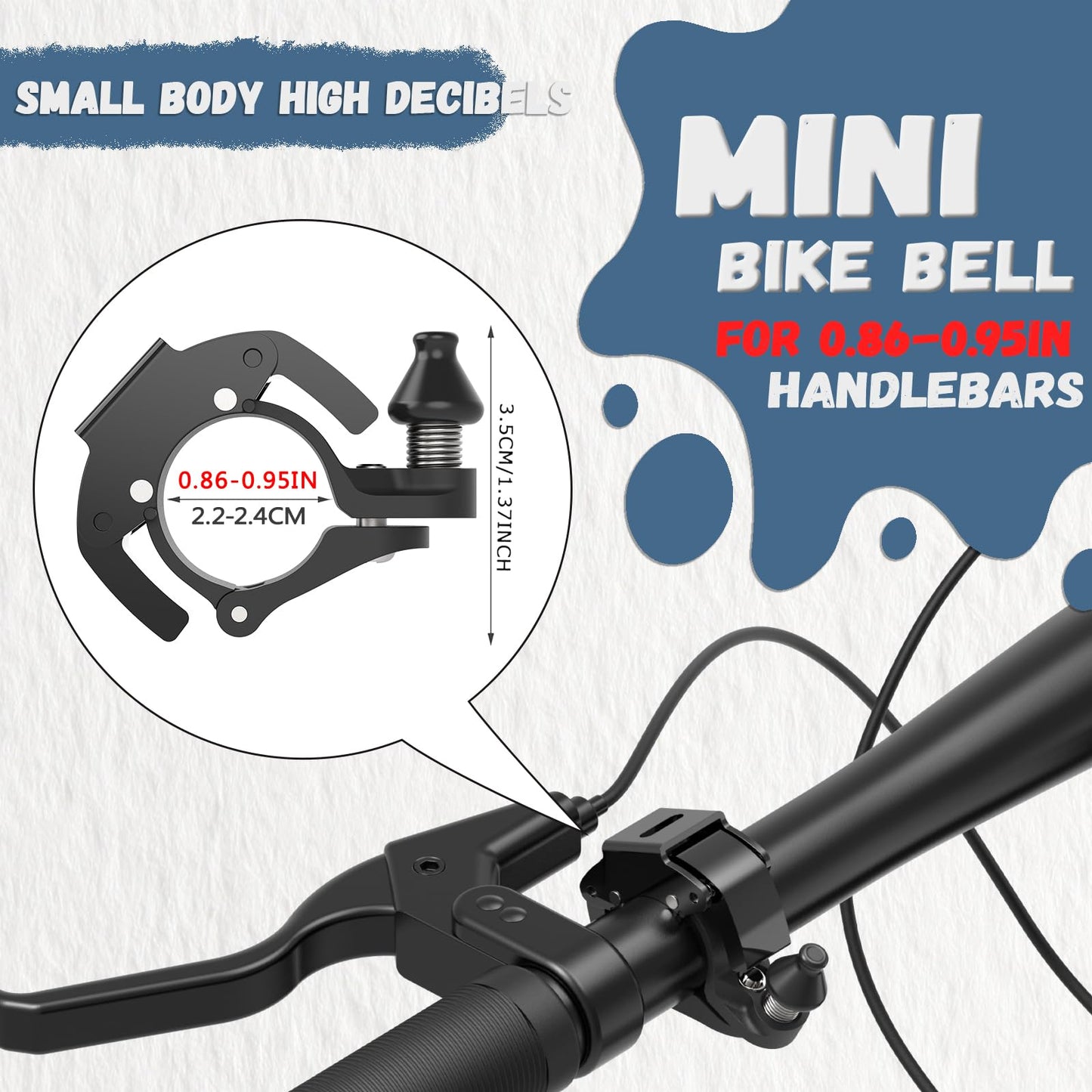 CJAID Bike Bell Aluminum for Handlebar (22mm-24mm), Loud Crisp Clear Sound (90dB-100dB) Bicycle Bell Accessories