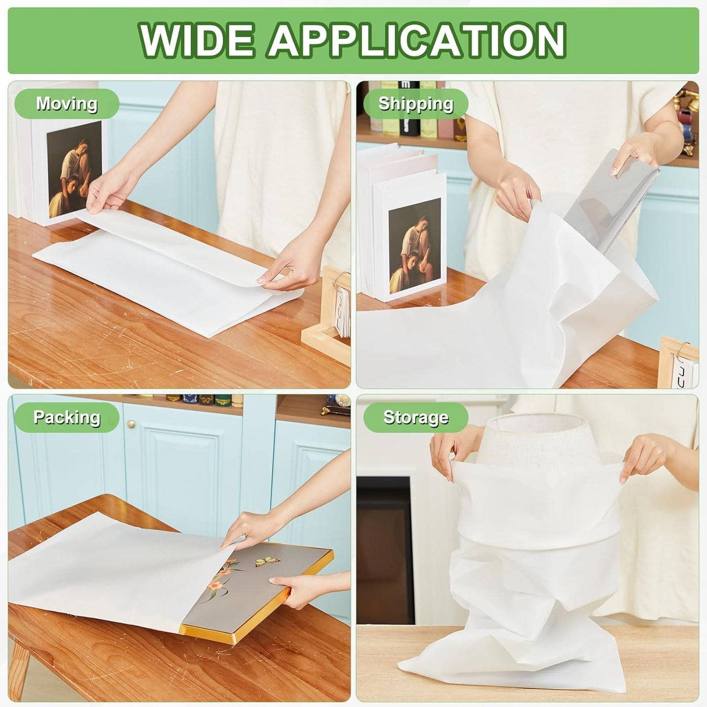 30 Pcs 18x18 Inch Extra Large Foam Pouches, Cushion Foam Pouches for Moving, Moving Supplies Packing Wrap Bag for Large Dishes, Book, Photo Frame, Canvas Artwork and Fragile Items