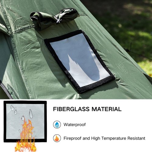 SoloWilder Stove Jack Kit for Tent Highly Flame-Retardant DIY Stove Jack for Hot Tent 9.4" x 9.4"