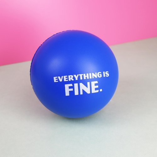 Needzo Everything is Fine Funny Stress Balls and Grip Strengthener, Squishy Focus Ball for Work, Coworker Gifts (Pack of 3)