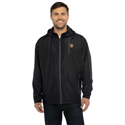 Vantage Apparel Men's Collegiate Premium Lightweight Packable Hooded Wind Jacket, Army Black Knights, Black, Large
