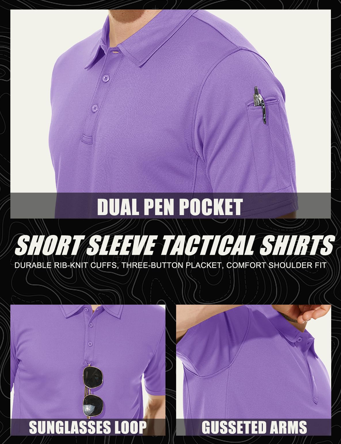 MAGCOMSEN Short Sleeve Mens Golf Polo Shirts Quick Dry Shirts Mens Polo Shirts Fishing Shirts Work Shirts for Men Casual Shirts Summer Shirts Golf Polo Shirts for Men