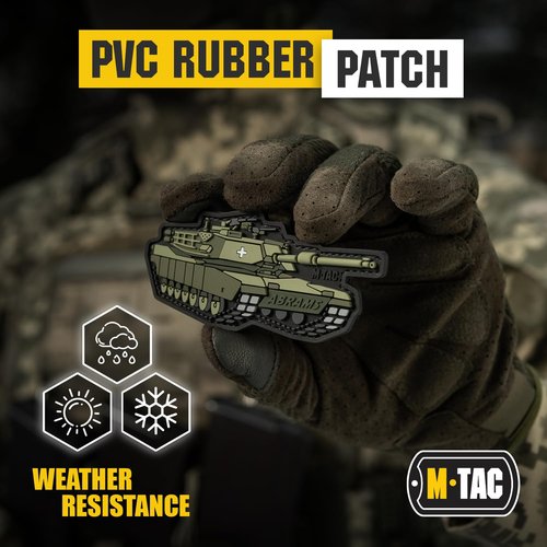 M-Tac Morale Unique Patches - PVC Patches for Vest, Backpacks, Hats - Tactical Military UA USA American Symbols Patch with Hook Fastener Backing (Abrams Olive)