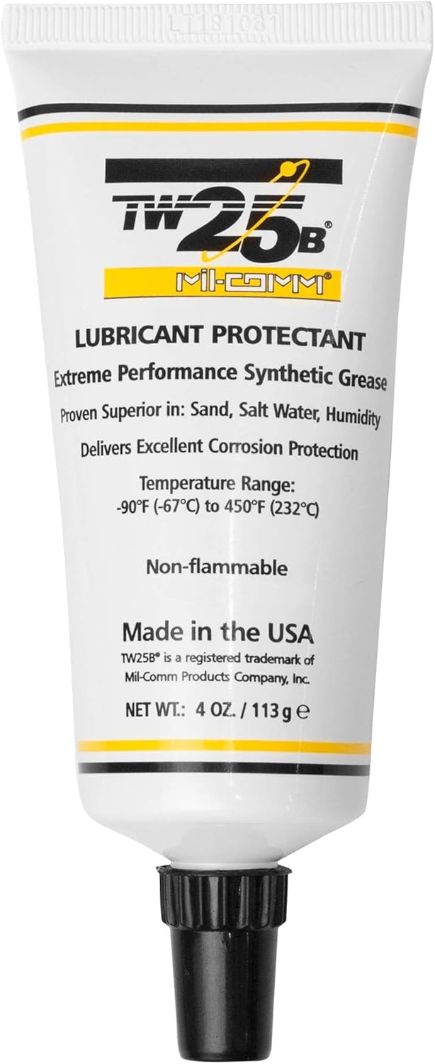 TW25B Premium Firearm and Gun Grease 4-Ounce Tapered Tip Tube, Synthetic Lubricant