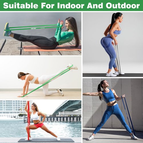 WIKDAY Resistance Bands Total 10PCS, Pull Up Assistance Bands, Workout Bands Set with Door Anchor, Elastic Bands for Body Stretching, Crossfit Training at Home/Gym Men & Women