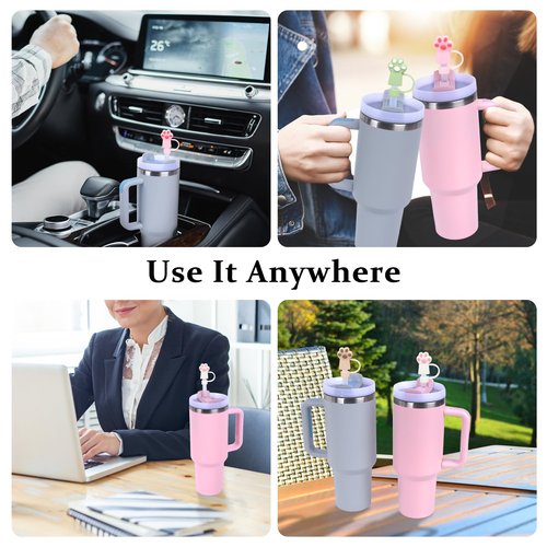 Raymall Spill Stopper For Stanley Cup 40oz 2.0 Quencher Tumbler, 8pcs Silicone Spill Proof Stopper With Straw Cover Accessories For 30 oz Stanley Cup