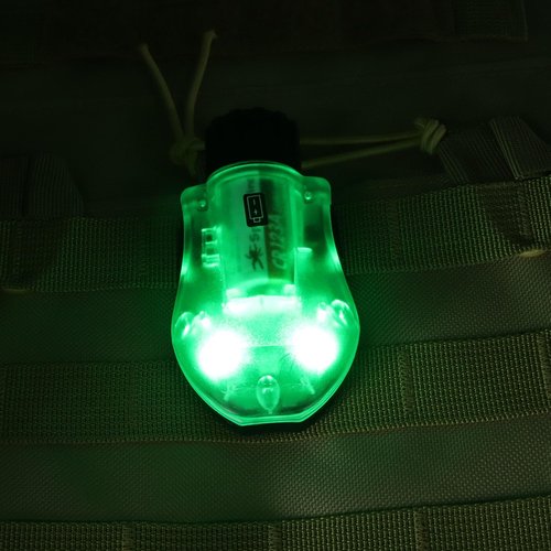 Tactical IR Strobe Helmet Light Military Identification Light with LED Visible Light Constant-on & Strobe Survival Signal Light (Tan-Green)
