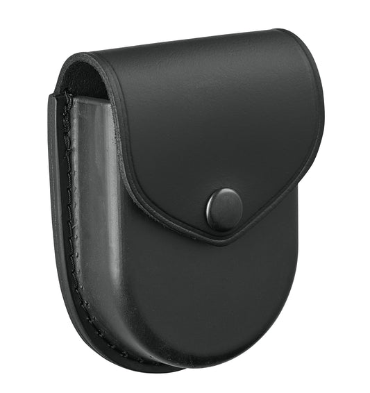 Shield Wallets Single Handcuff Case Closed Top Cuff Case for Duty Belt Black Leather, Black Snap