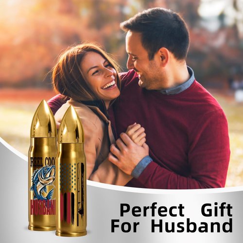 Husband Tumbler Fishing Gits for Husband from Wife - Fishing Lover 17oz Bullet Tumbler - Present for Husbands at Christmas
