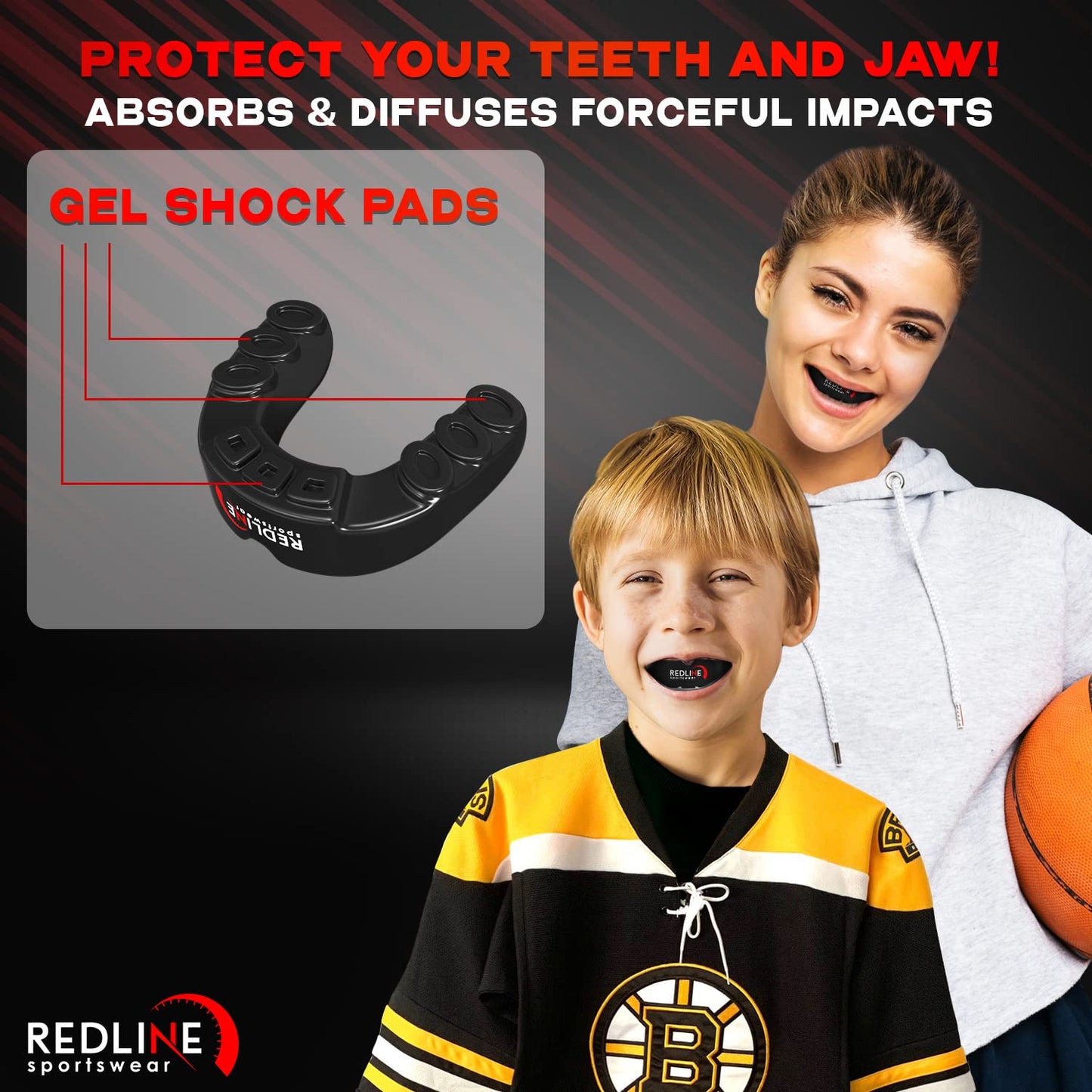 Sports Mouth Guard for Boxing, Football, MMA, Wrestling, Muay Thai, Hockey & Lacrosse Custom Fit Mouthguard for Men, Women, Kids & Youth Case Included, Comfortable, BPA Free, Braces Compatible