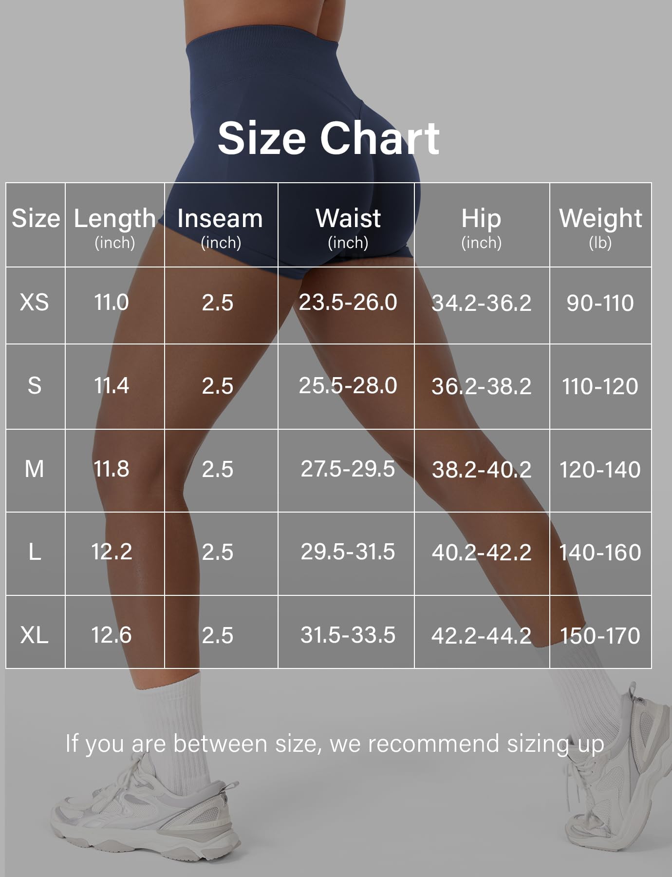 VOYJOY Women Workout Impact Shorts 2.5"/ 3.6"/ 4.5"/ 6" Scrunch Butt Lifting Gym Seamless Booty Biker Shorts Blue Gray