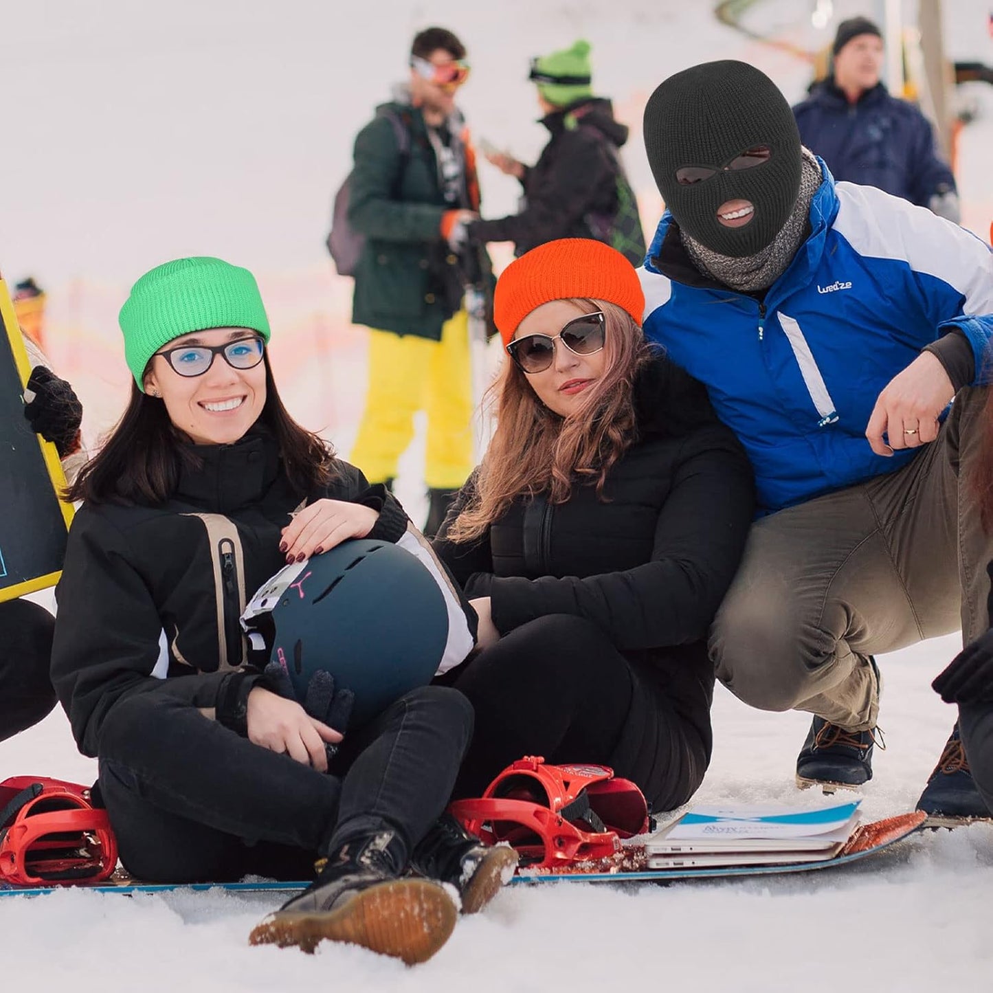 3-Hole Full Face Mask | Knitted Winter Balaclava Cap for Outdoor Sports