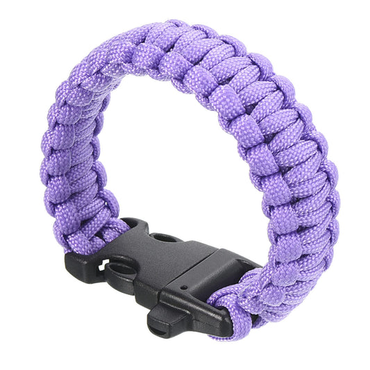 PATIKIL Survival Paracord Bracelets, Braided Parachute Bracelet with Plastic Buckle Party Favors Camping Gifts Outdoor Wraps for Men, Purple