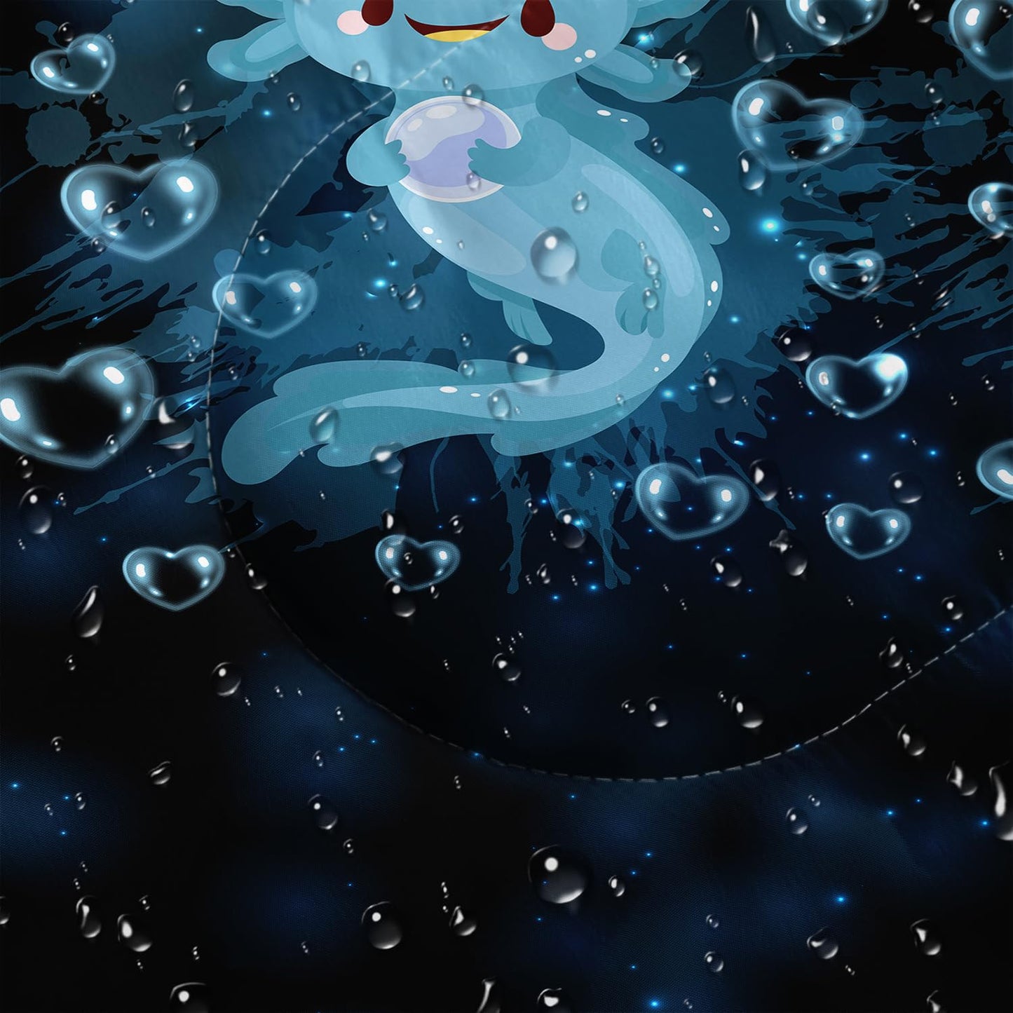 HOSIMA Blue Theme Kids Sleeping Bag Suitable for All Seasons,Dream Axolotl Compact Sleeping Bag for Camping Essentials,0 Degree Sleeping Bags for Adults is Suitable for Outdoor Hiking.