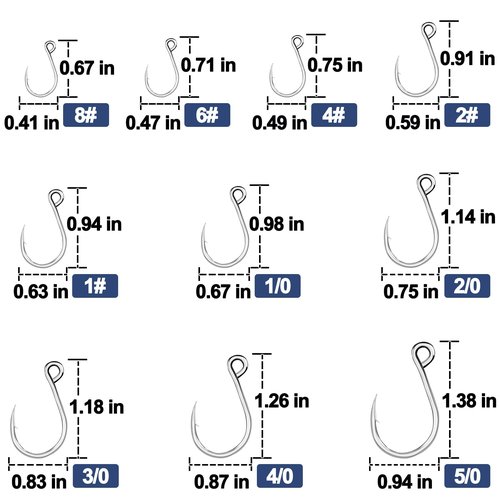 Natufish Inline Single Hooks 25Pcs Fishing in line Hooks for Treble Hook Replacement for Hard Lures Large Eye/Barbed Saltwater Freshwater(Size 8#)